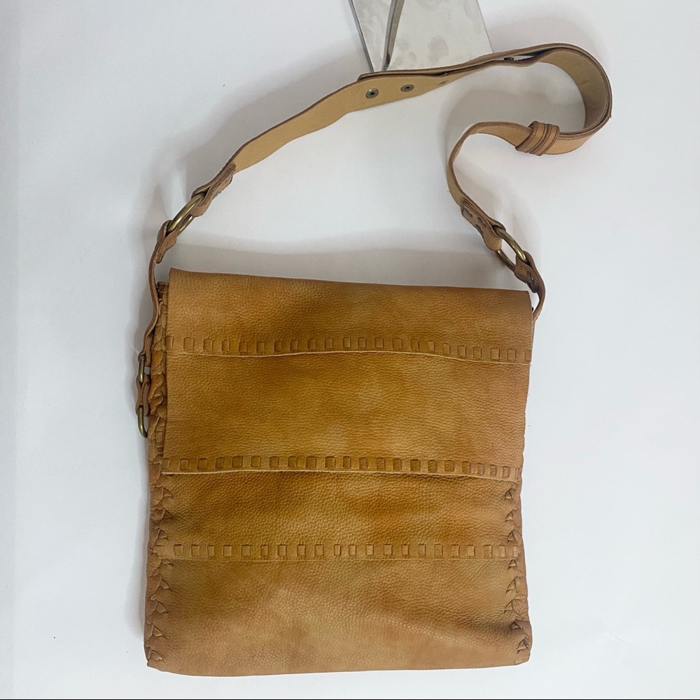 Lucky Brand Vintage Inspired Expert Makers Boho Leather Crossbody Messenger Bag